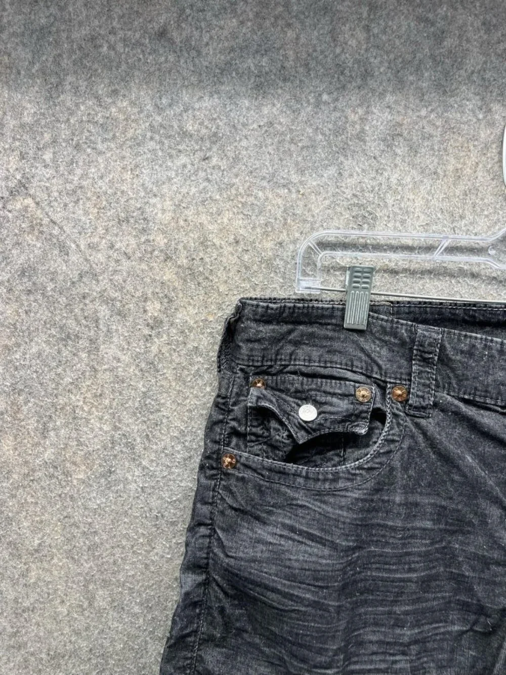 True Religion Ricky Jeans Men 34 Black Relaxed Straight Distressed Denim Vintage